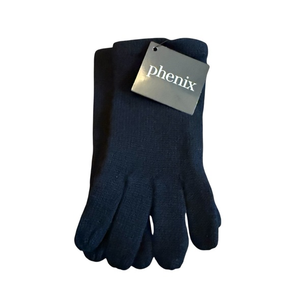 Phenix 100% Cashmere Knitted Tech Gloves Black NEW OS - Picture 1 of 3